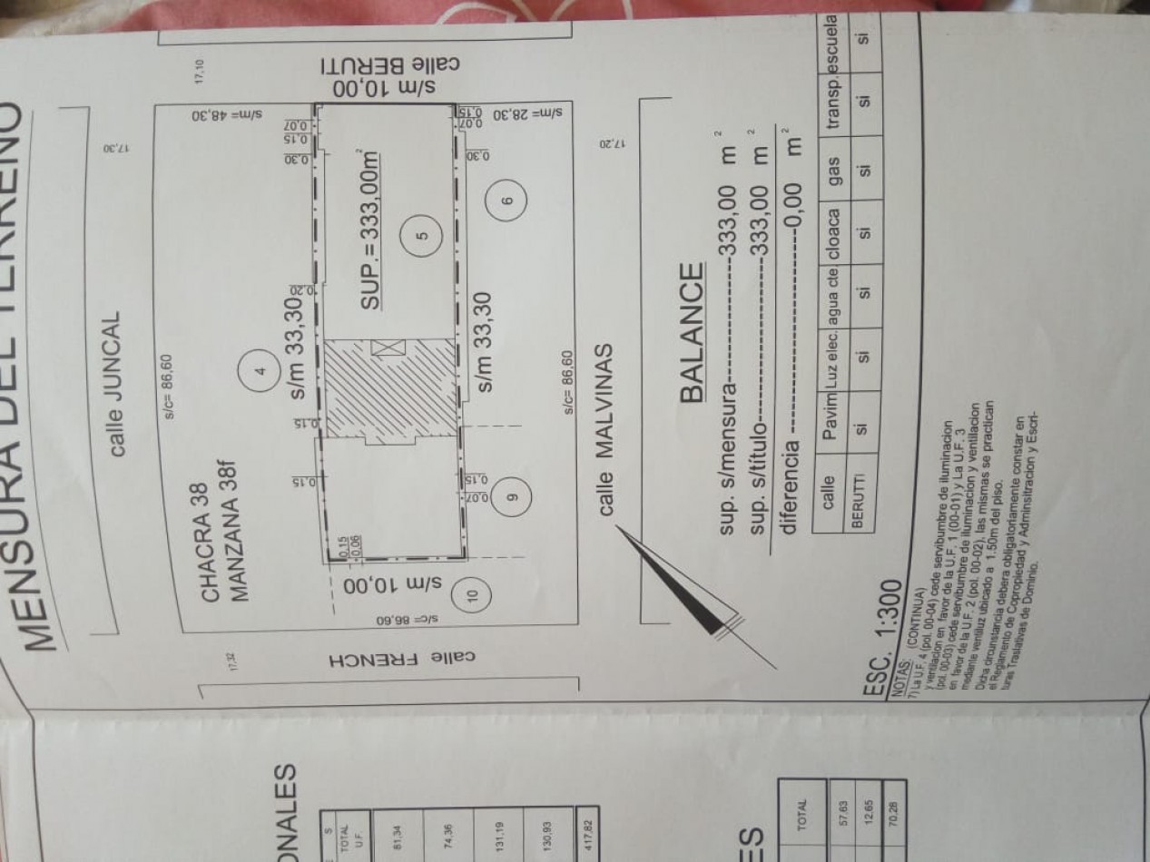 LOTE con LOSA-SUBDIVIDIDO-FRENTE-ESPACIO P/AUTOS O CONSTRUIR-ZONA BERUTTI y T.BRONZINI