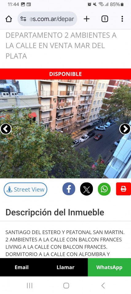 VENTA 2AMB BALCON FRANCES CENTRO