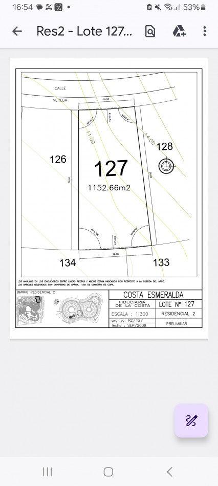 Venta LOTE COSTA ESMERALDA 1.150 .METROS