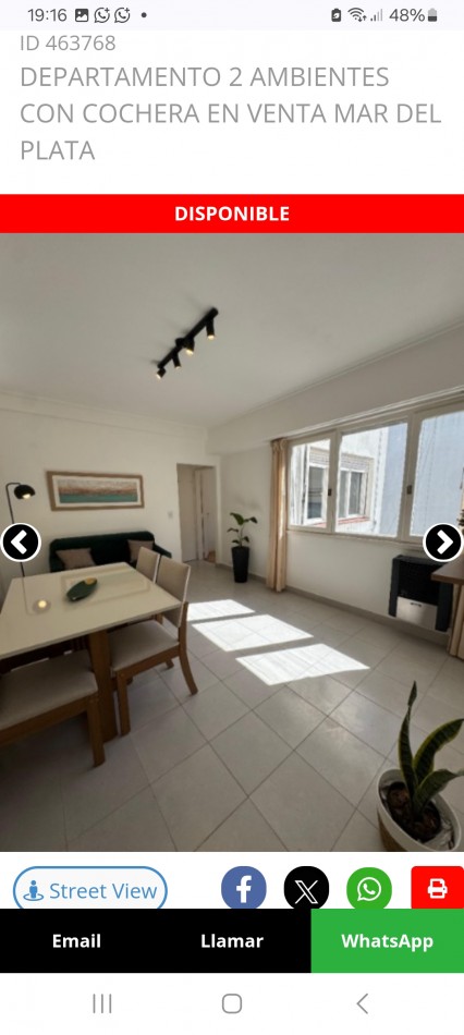 VENTA 2AMB con COCHERA CONTRAFRENTE CENTRO 