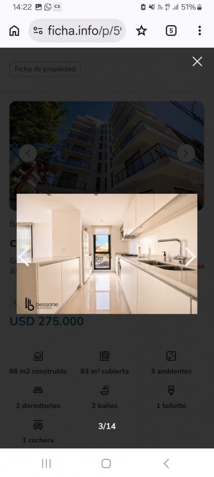 VENTA 3AMB EXCELENTE CALIDAD GUEMES A ESTRENAR COCHERA 
